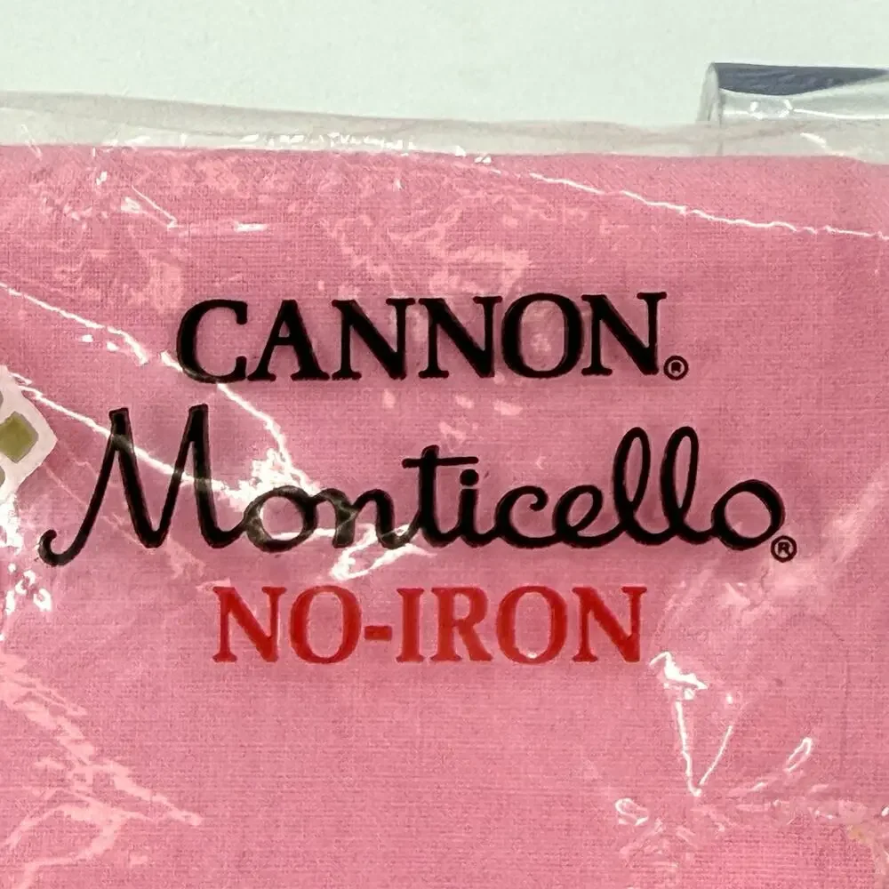 Vintage Cannon Monticello Pillowcases Pink Orange Stripe NOS 2 USA Standard 70s